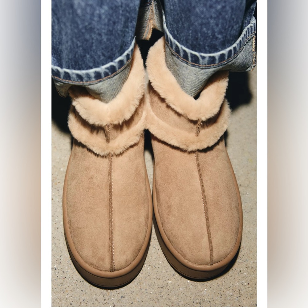 Zara Faux Fur Soft Ankle Boots